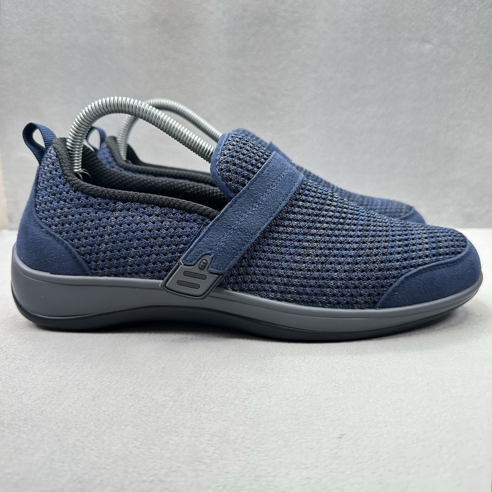 OrthoFeet Quincy‎ 823 Womens Size 10 (B) Shoes Navy Suede Stretchable Comfort